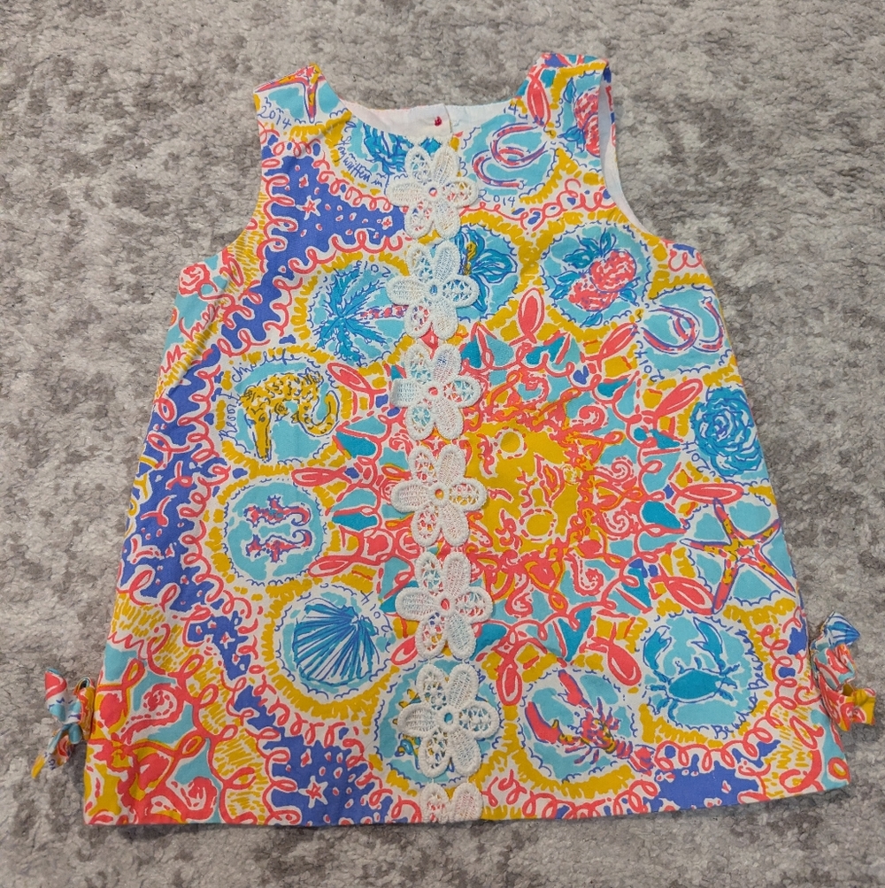 Lilly Pulitzer Girls “Written in the Sun” Dress Size 18-24 Months NO BLOOMERS